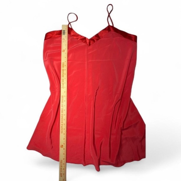 Lane Bryant Vibrant Red Satin Slip Dress Nightgown with Adjustable Straps - Picture 3 of 6